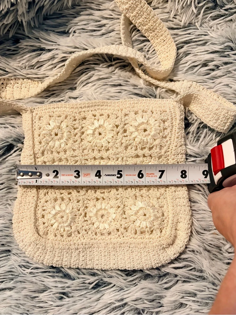 Boho Crochet Shoulder Bag - Picture 6 of 9